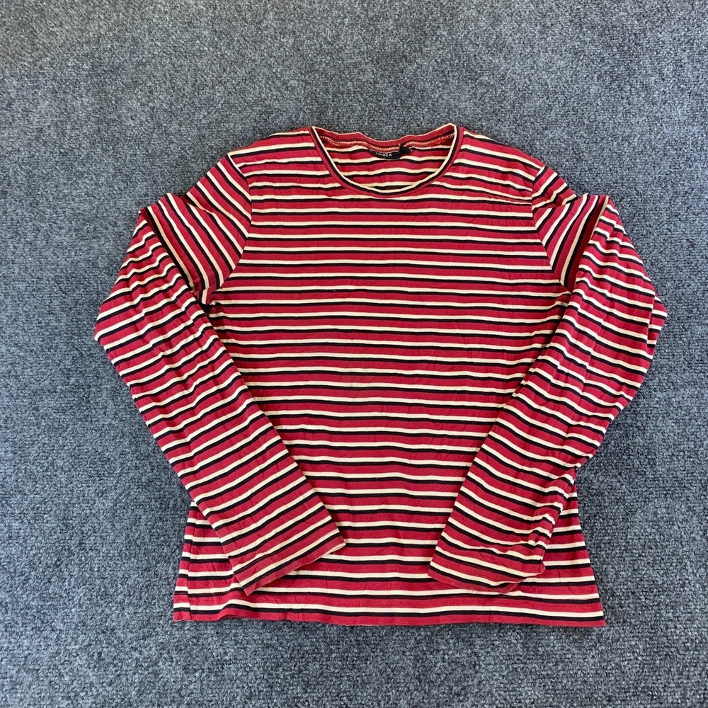 Lindex Shirt Womens Medium Multicolor Striped Long Sleeve Round Neck Pullover